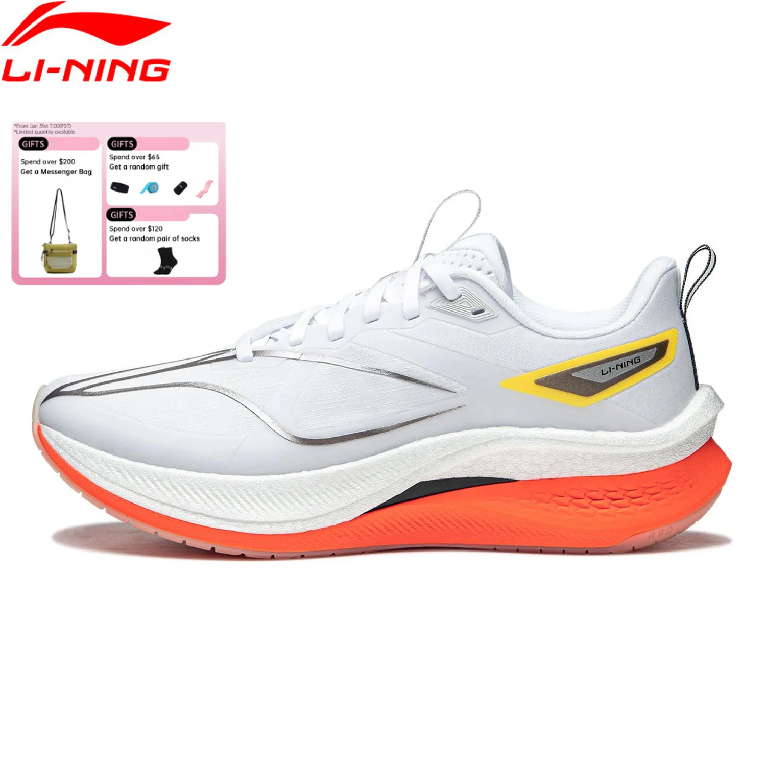 

Женские гоночные кроссовки Li-Ning RED HARE 7 PRO BOOM Cushion PROBAR LOC, спортивная обувь, носимые дышащие кроссовки ARPU006