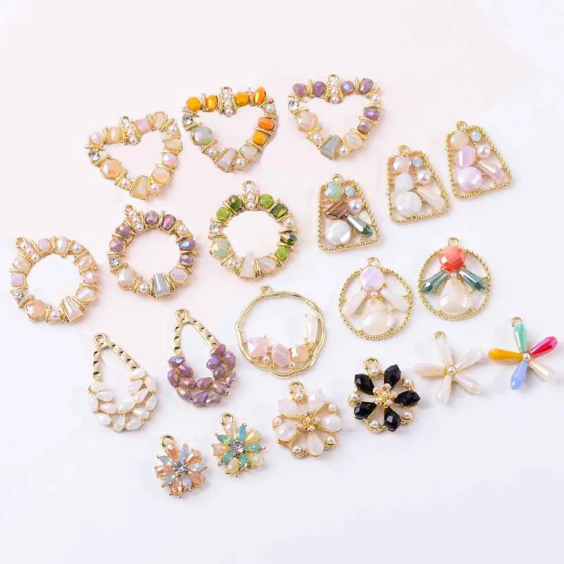 Candy Color Faceted Stone Penndant Crystal Craft Supplies for Diy Manualidade Accessories Decor Rhinestone Charm for Clothes