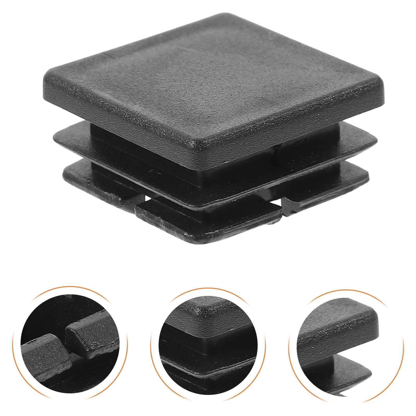 12 Pcs Square Tube Plug Chair End Cover Tubing Cap Plastic Hole Plugs Furniture Caps for Metal Post Insert Inserts Table