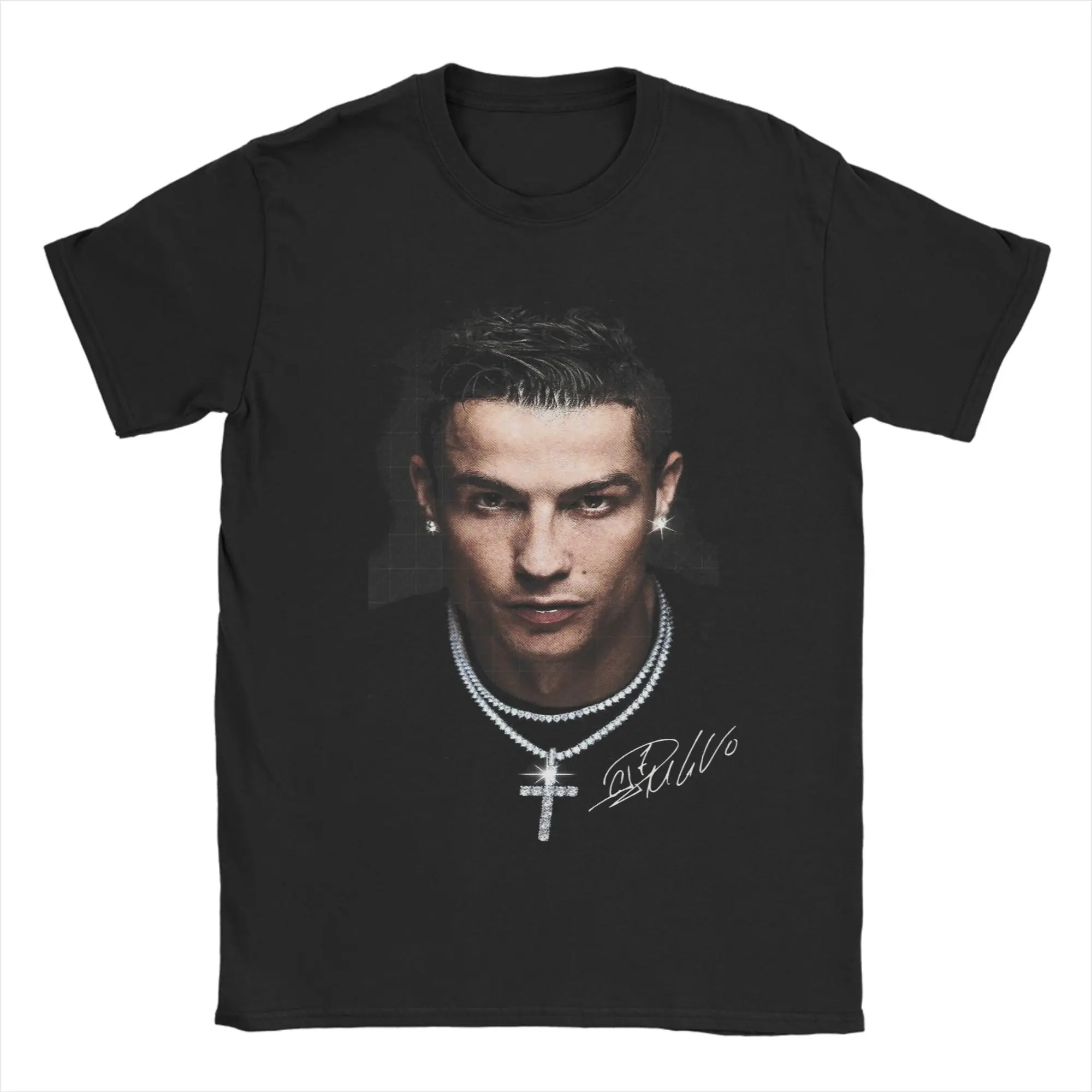Мужские футболки CR7, 100% хлопок, винтажные, с коротким рукавом, круглым воротником, с принтом