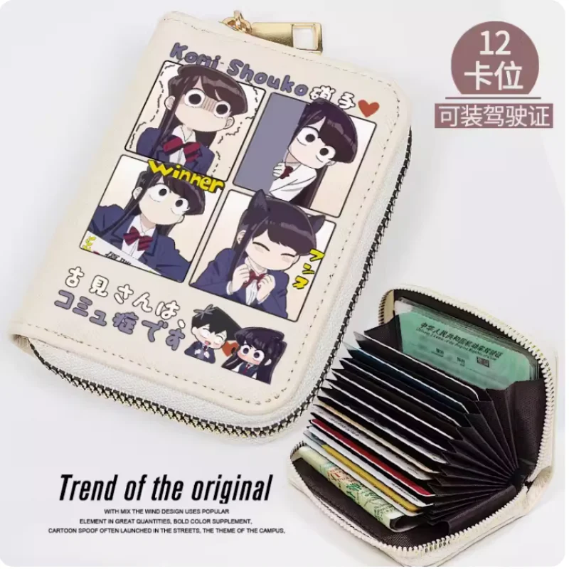 Anime Komi-San Wa, Komyushou Desu Rits Portemonnee Vrouwen Opvouwbare Tas Multi-Card Muntzakhouder Mode Portemonnee Cadeau