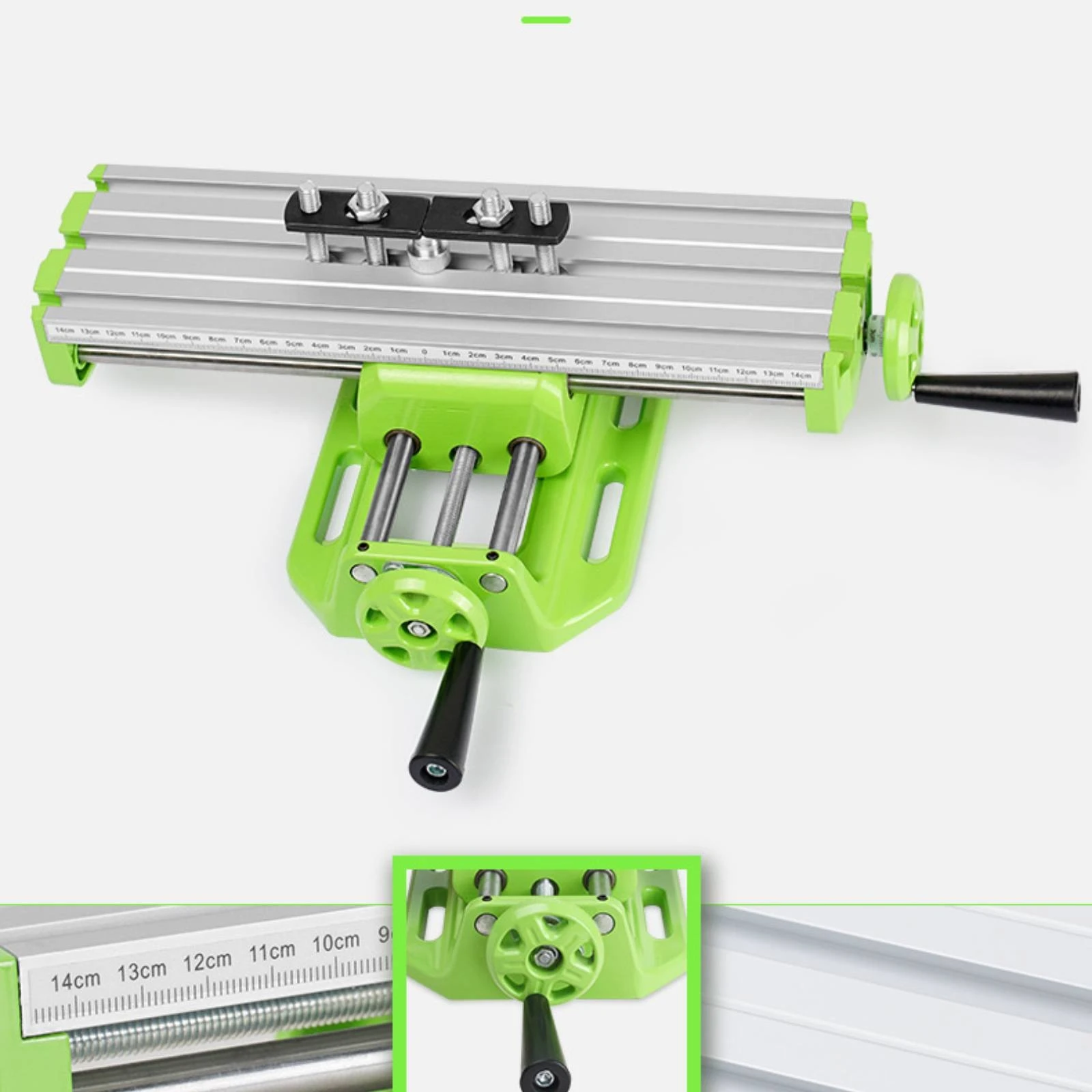 Cross Slide Worktable Longitudinal Grooves Drill Press Worktable Cross Slide Table Sturdy Base Machine Part Compact