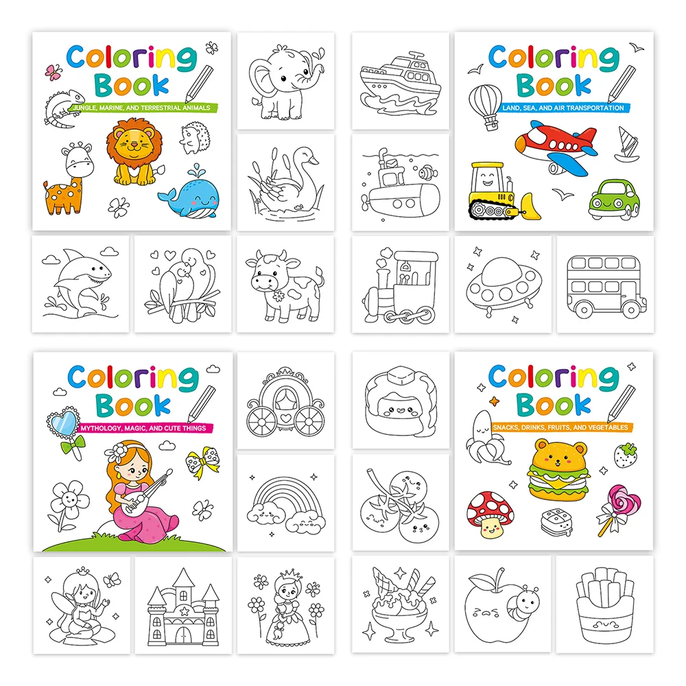 50 Sheets Mini Coloring Book Cartoon Convenient Mini Graffiti Book Coloring Book image 5