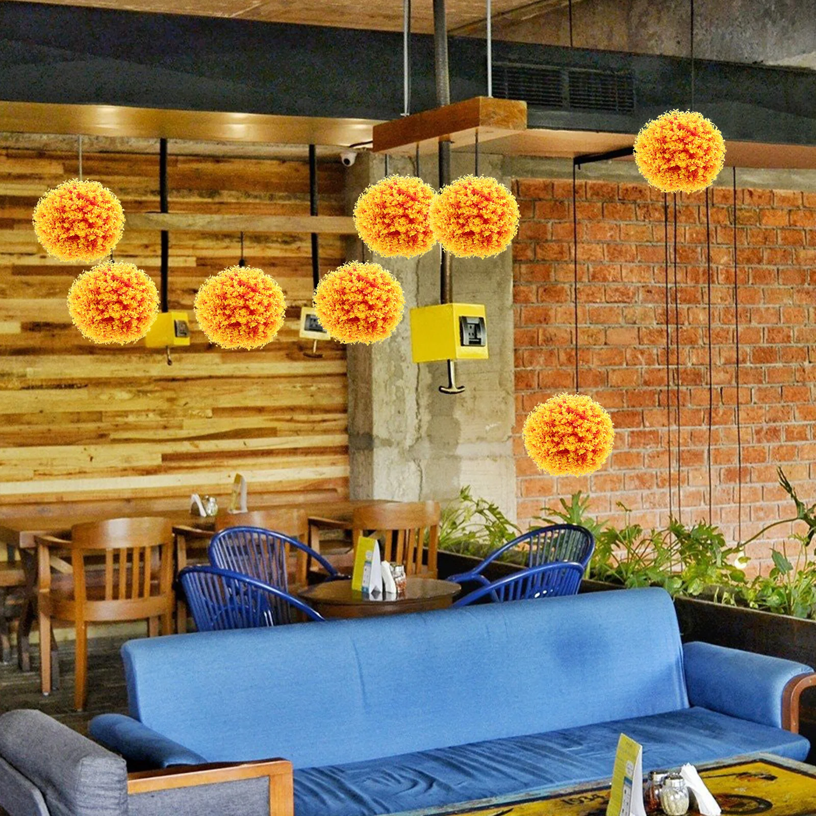 

Simulated Eucalyptus Leaf Plant Ball Lightweight Hanging Grass Ball for Wedding Party Home Decoration Grass Plant Balls