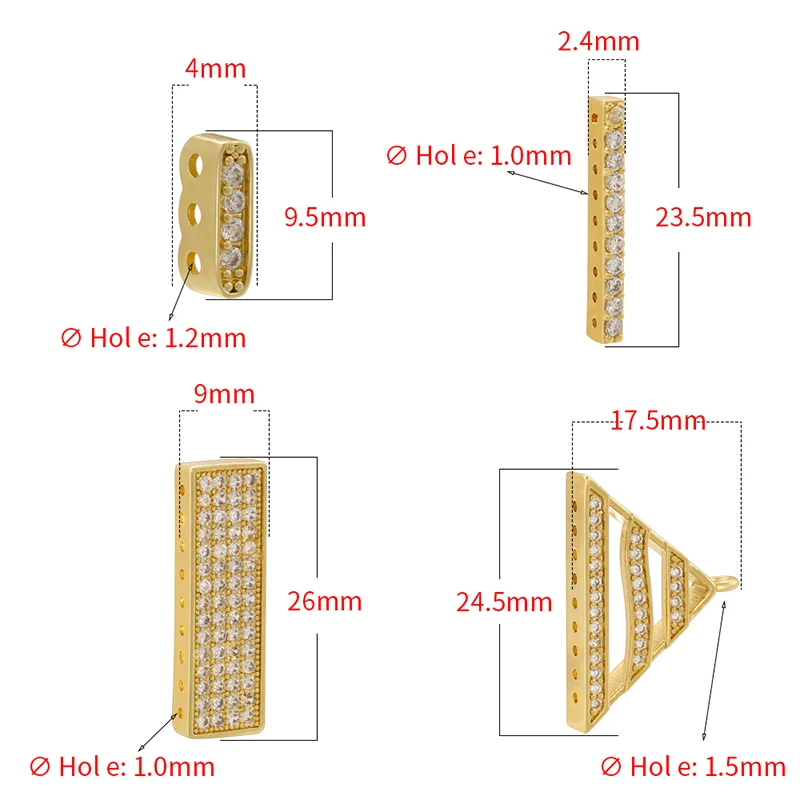 ZHUKOU DIY Needlework Jewellery Components Multi-Row Metal Dividers for Natural Stone Pearl Bead Jewellery:VK165-VK168