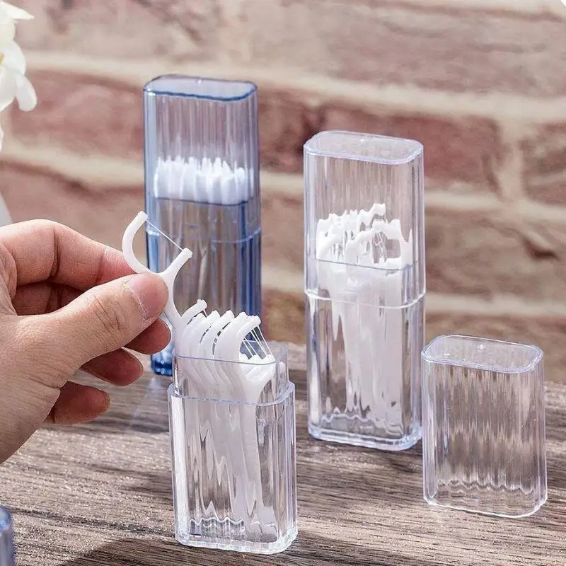 1Pc Transparent Storage Box Household Storage Supplies Cotton Swab Storage Case Portable Travel Toothpick Band-aid Box Container