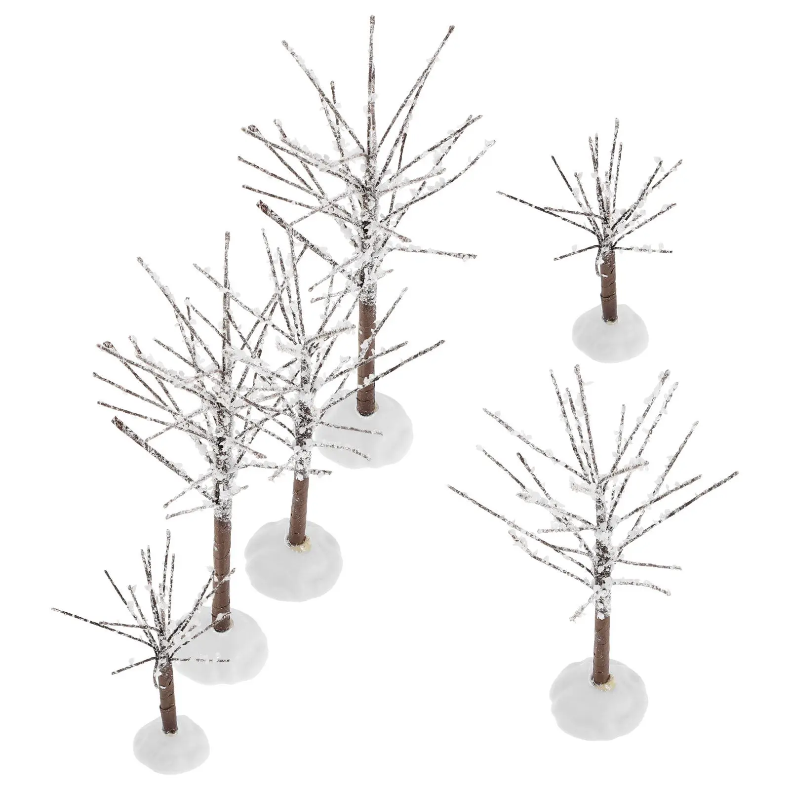 

6Pcs Mini Snow Frost Trees Small Simulation Realistic Miniature Winter Landscaping Supplies for Crafts Tree Miniature