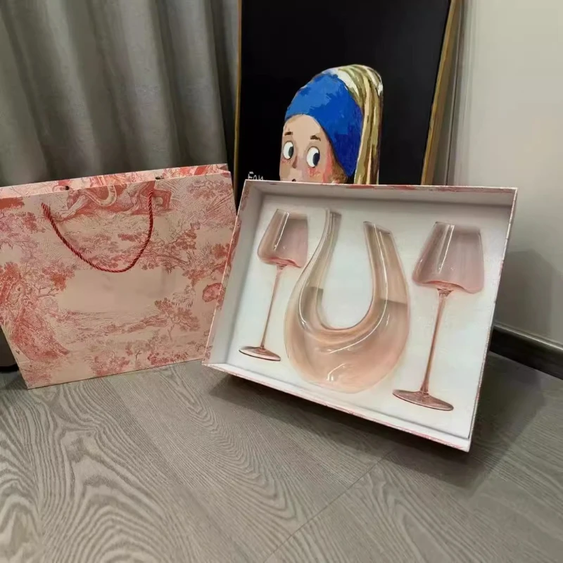 

Red wine glass decanter set crystal glass goblet wine glass wine set gift box