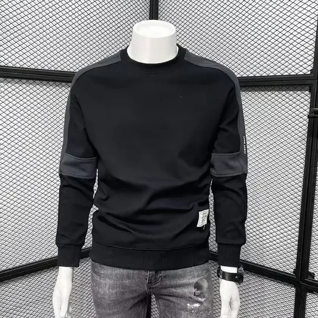 Sweatshirt Men's Autumn and Winter Korean Round Neck Long Sleeve Shirts Golf Top Clothing Casual Coat Men Wear