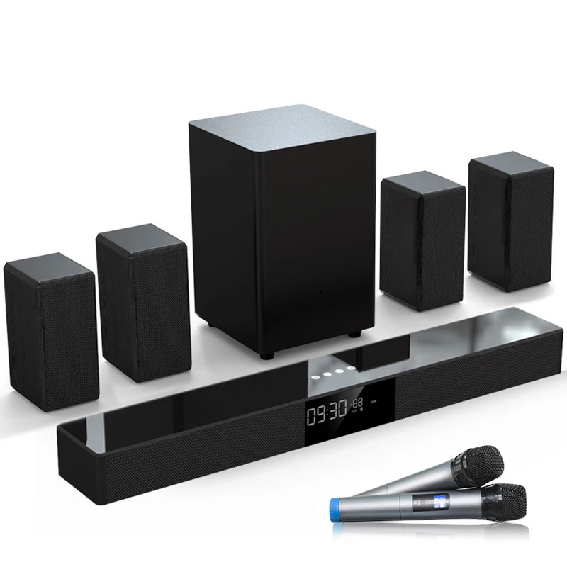 Vofull 5.1 Mini Home Theatre System and Wireless Blue tooth Subwoofer Sound Bar System for Living Room TV