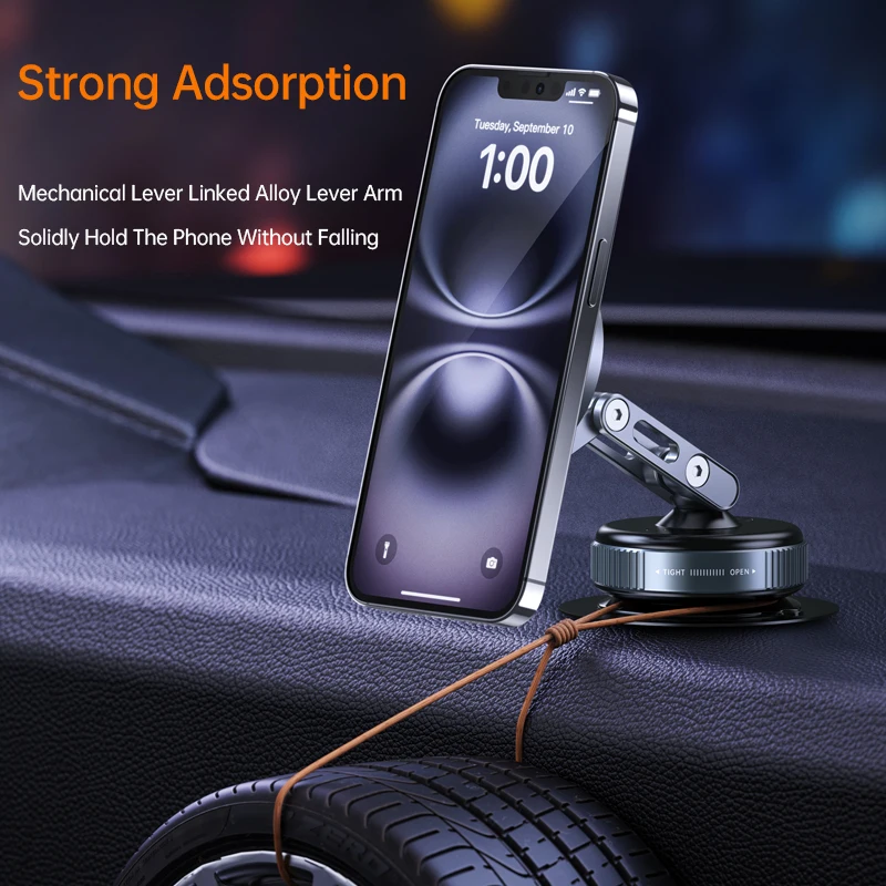 LINIM X53 Uchwyt na telefon z przyssawką próżniową obracany o 360 stopni, uniwersalny uchwyt magnetyczny z adsorpcją próżniową — zdjęcie produktu 5