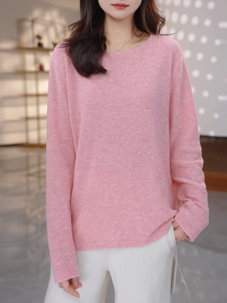 

Ele Long Sve Knitted Sweater Women's Faion Casual Sle Comfortable Fit Soft Color Blo Breathable Casual Top