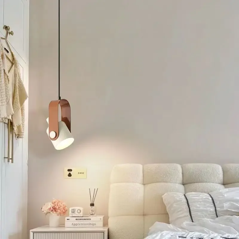 New Bedside Pendant Lamp Angle Adjustable Colorful Metal Dynamic Beauty Lighting for Living Room Bedroom Store E27 Bulb