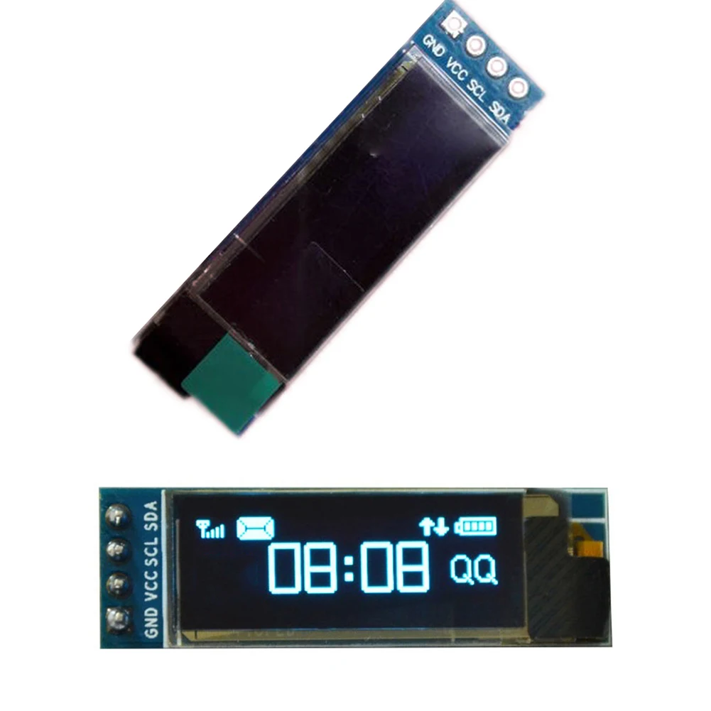Módulo de Display LCD sobressalente OLED eletrônico, branco de alta resolução, 0.91 Polegada, 128x32, I2C, IIC, fácil instalação