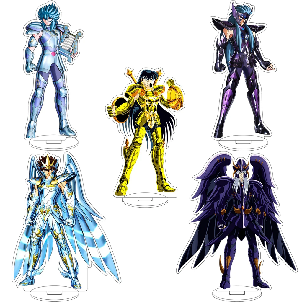 16CM Anime Saint Seiya Pegasus Seiya Griffon Minos Kasa Libra Dohko Apollo Aries Mu Acrylic Stand Figure Cos Ornaments Gifts