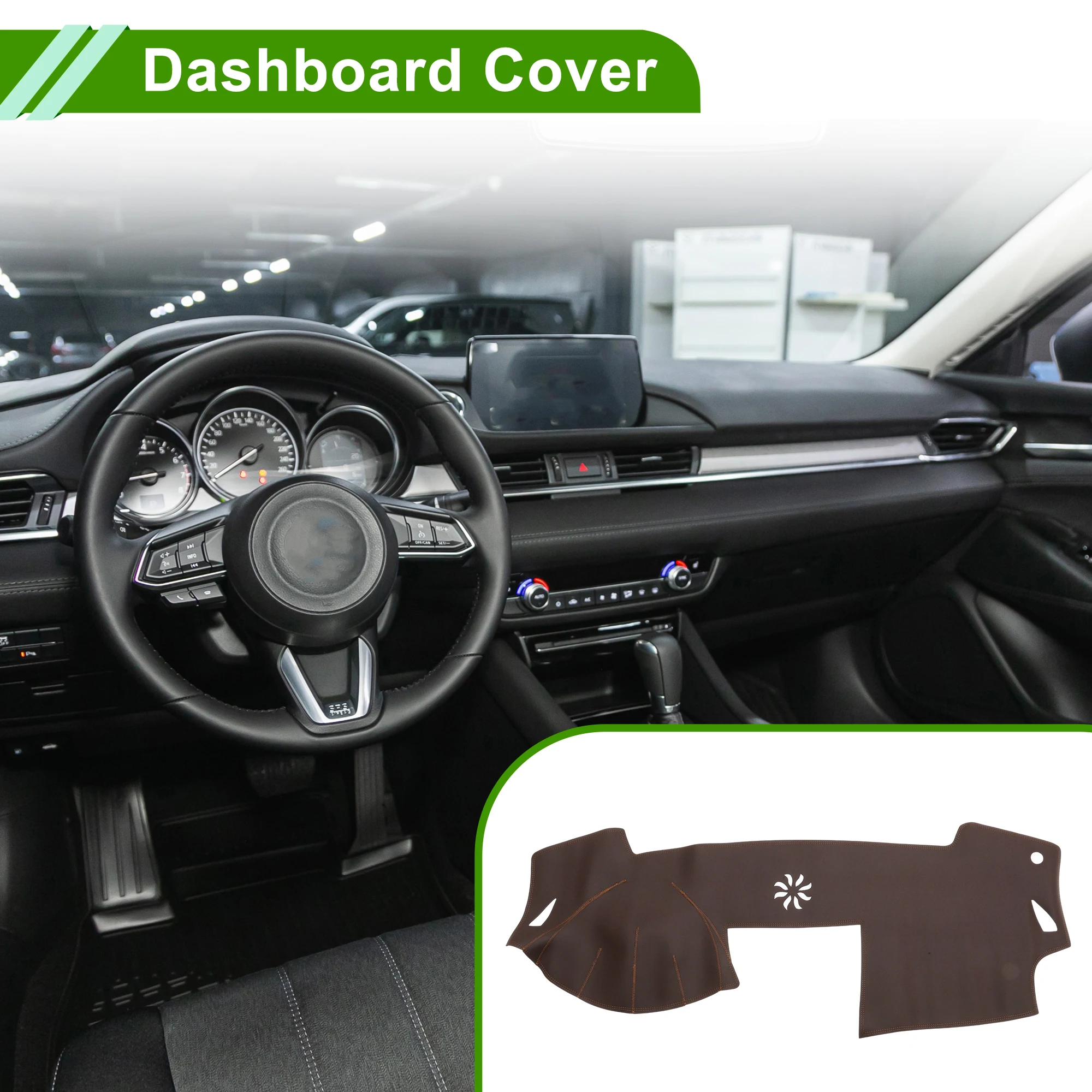 

Накладка на приборную панель UXCELL для Mazda 6 09-16 (с отверстиями для динамиков), из искусственной кожи, коричневая, 1 шт.