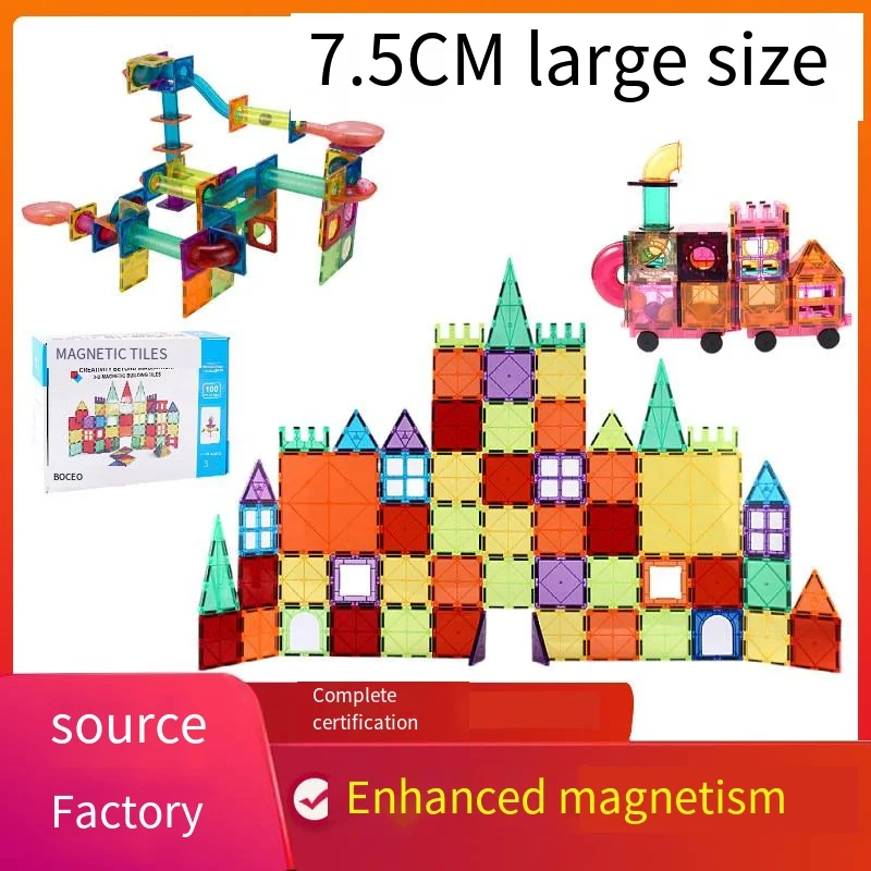 Kolorowe okno element magnetyczny Magnetyczne klocki do budowy Zestaw klocków puzzli do wczesnej edukacji Tor element magnetyczny