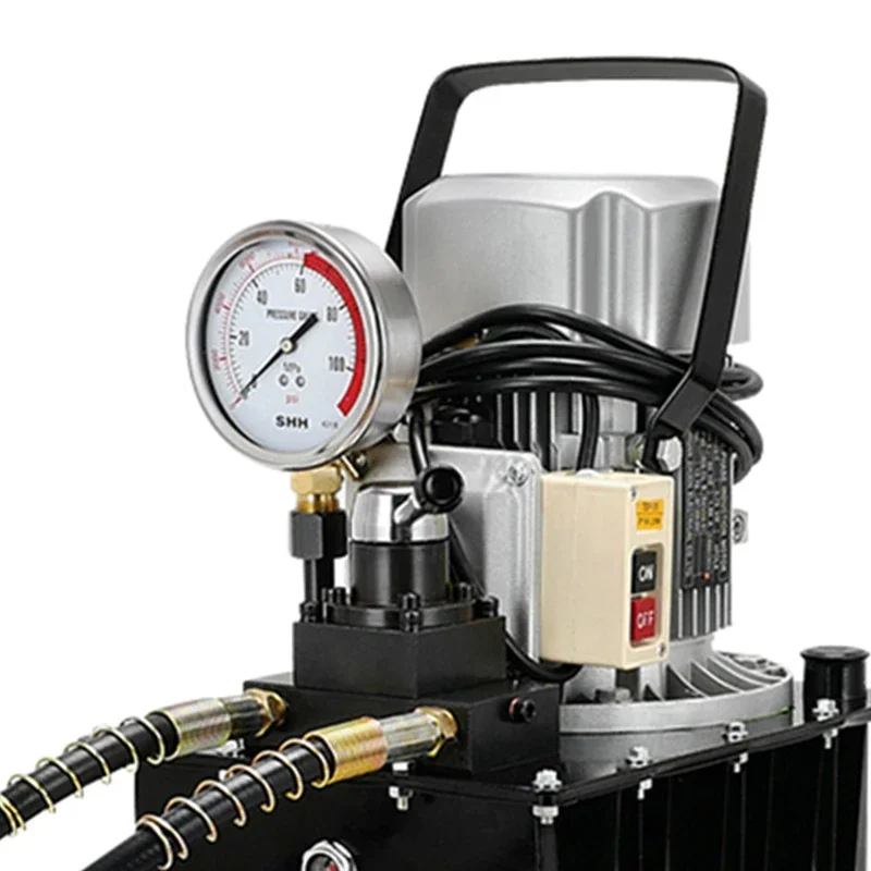 220V Double Acting Electric Pump 0.75KW Motor Hydraulic Pressure Oil Station Compatible Various Hydraulic Tools 70MPA