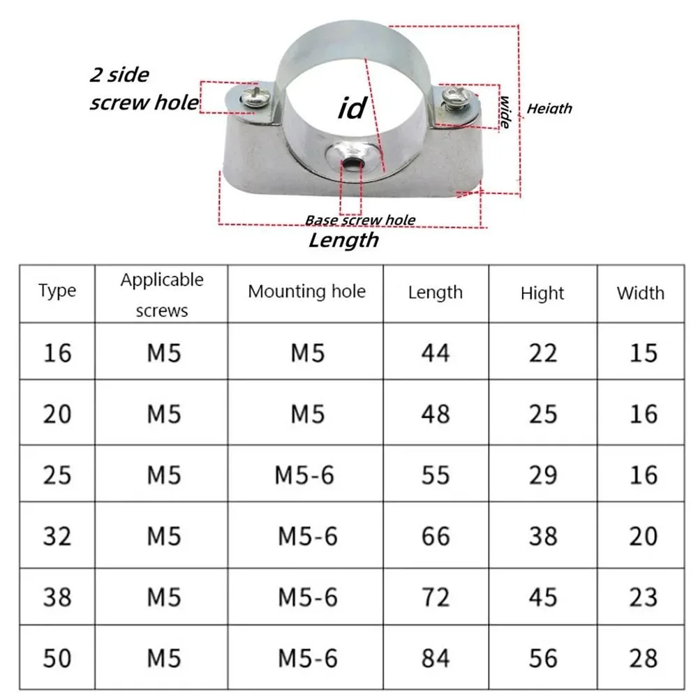 5/10 Pz 16mm-50mm Morsetto Per Tubi Regolabile Hardware di Fissaggio In Lega di Alluminio/304 In Acciaio Inox Hardware di Fissaggio Clip Fissa