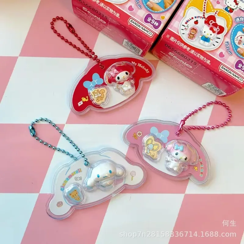Anime Figure Hello Kitty Mymelody Kuromi Blind Box Toy Pearl Chain Ornament Cute Doll Model Collection Pendant Gifts view 3