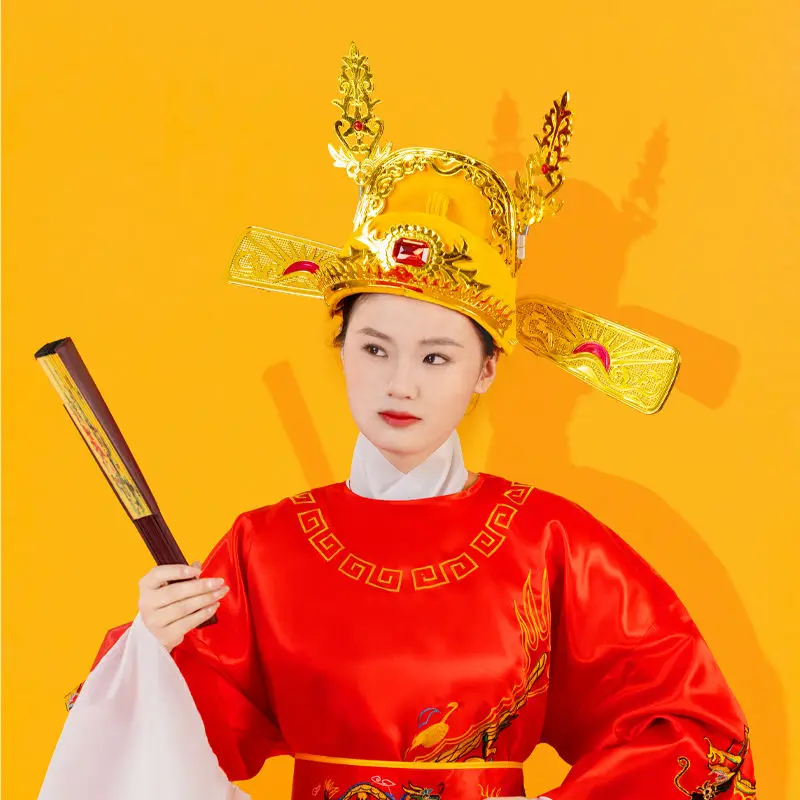 

Zhuangyuan Hat For Adults Ancient Chinese Scholar Hats Wusha Cap Festival Headgear Accessories Wedding Groom Headwear