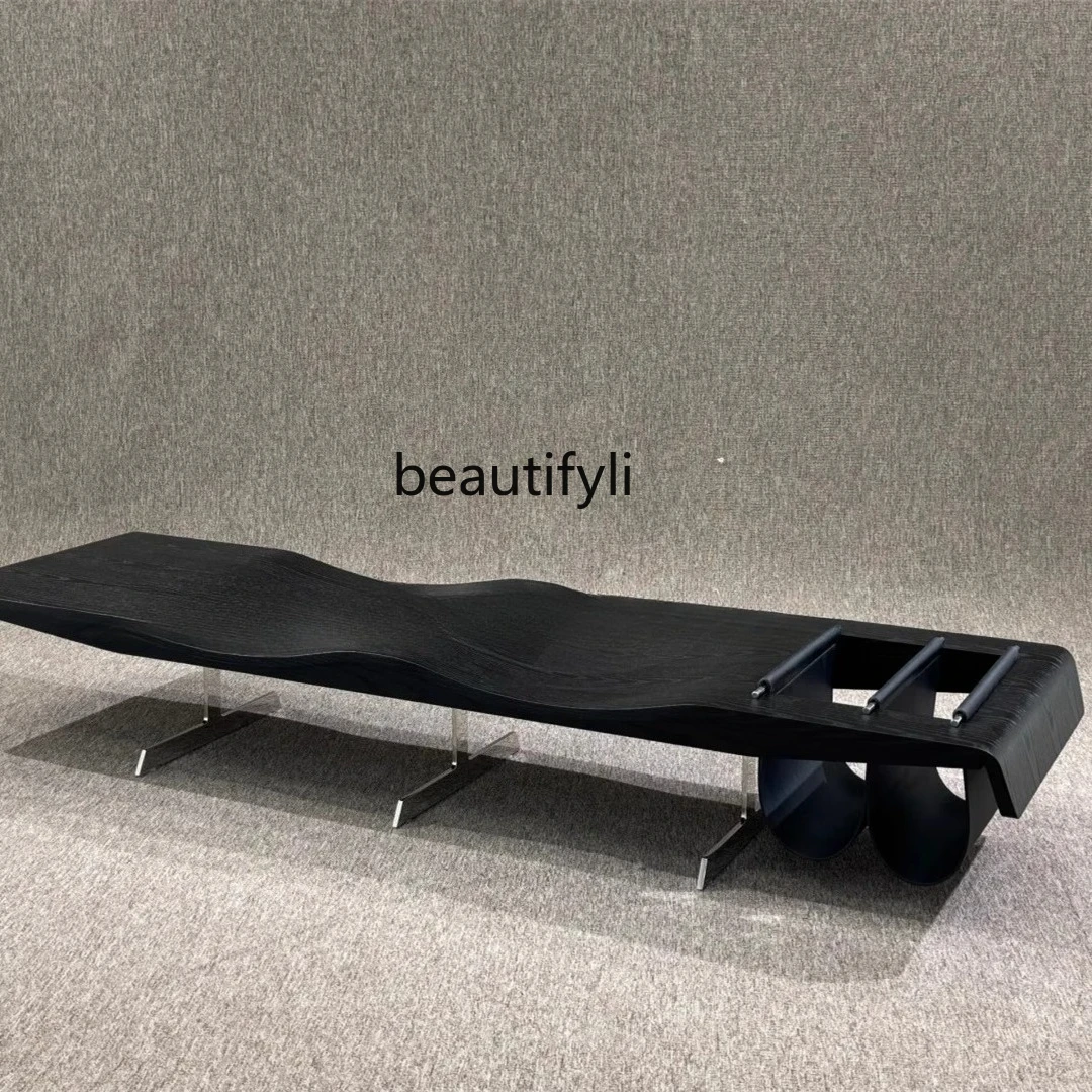 

Medieval solid wood bench light luxury high sense retro, tea stool sofa bedroom minimalist, bench