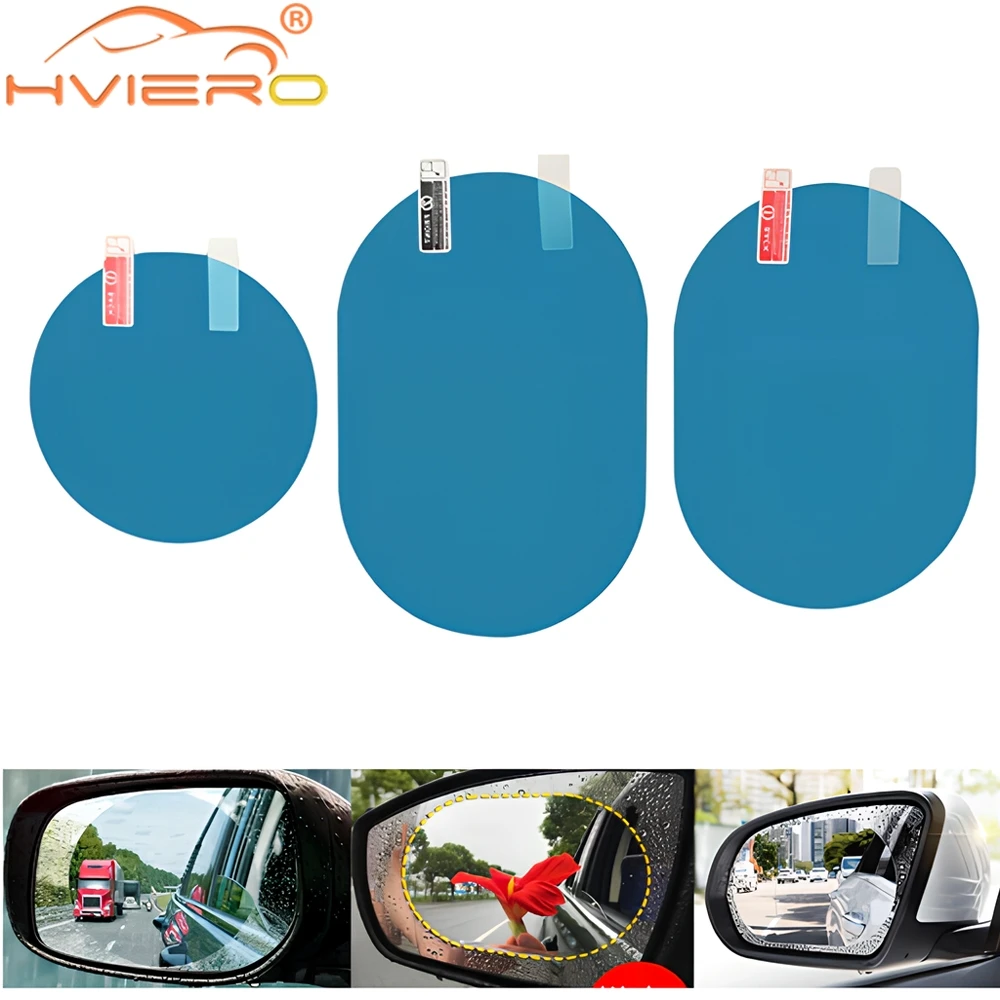 2Pcs Car Sticker Rainproof Film For Car Rearview Mirror Car Rearview Mirror Not Fog Rain Film Clear Sight In Rainy Days Car Film