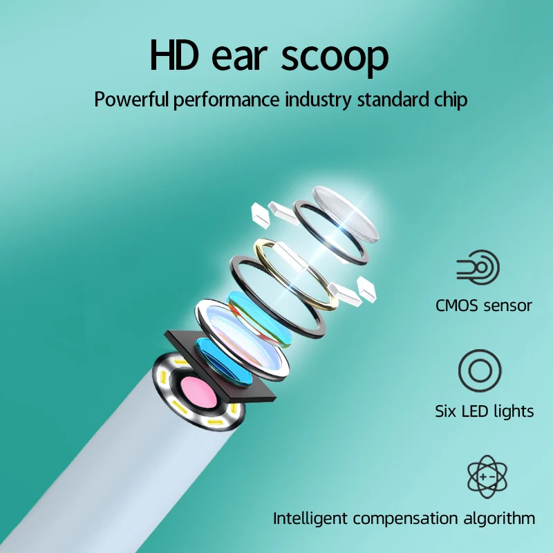 DDCAMERA Visual Ear Cleaner Endoscope Spoon Smart Earwax Removal With Camera Ear Picker Nose Otoscope Ear Cleaning Tool
