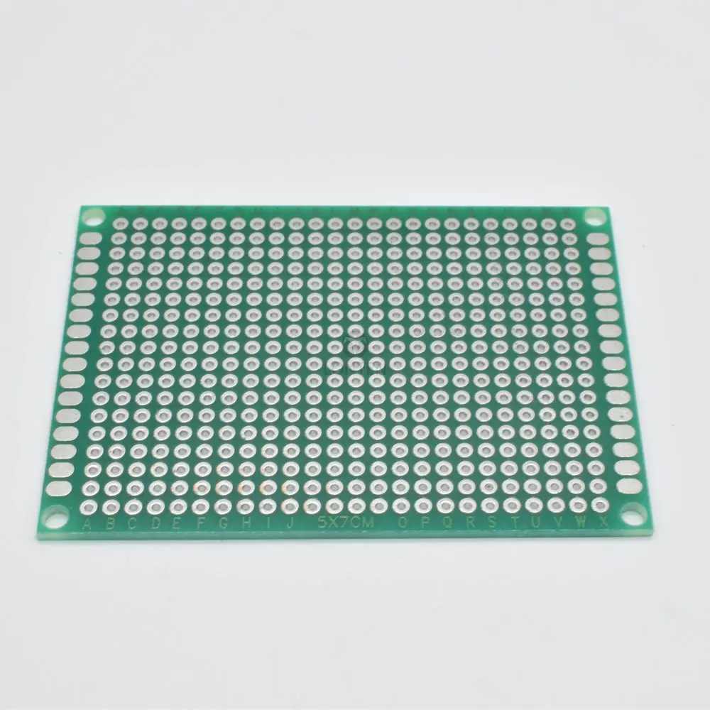 Placa de lata de pulverización de doble cara, placa de circuito PCB de 5x7cm, fibra de vidrio de aceite verde, placa Universal LT00129