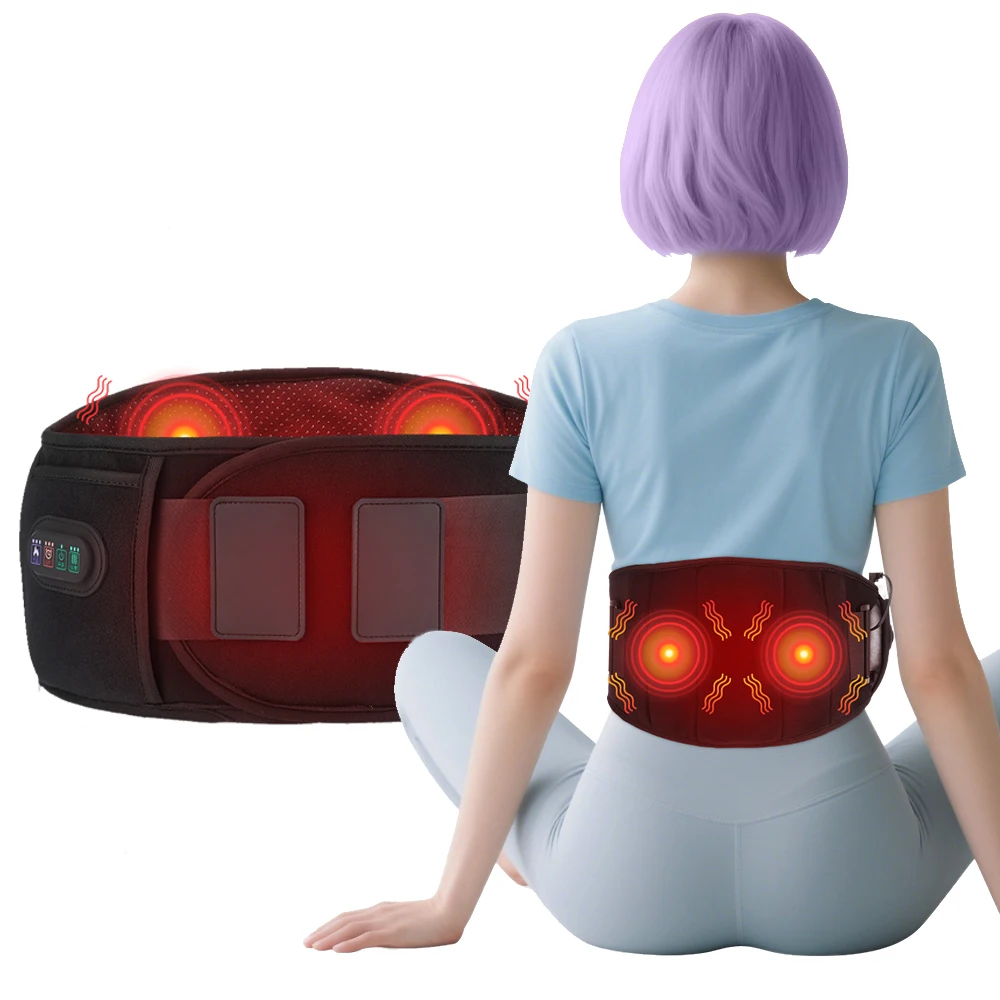 

Smart Library Wearable Lower Back Support Brace 3 Levels Red Light Hot Compress Waist Massager Abdominal Massage Belt