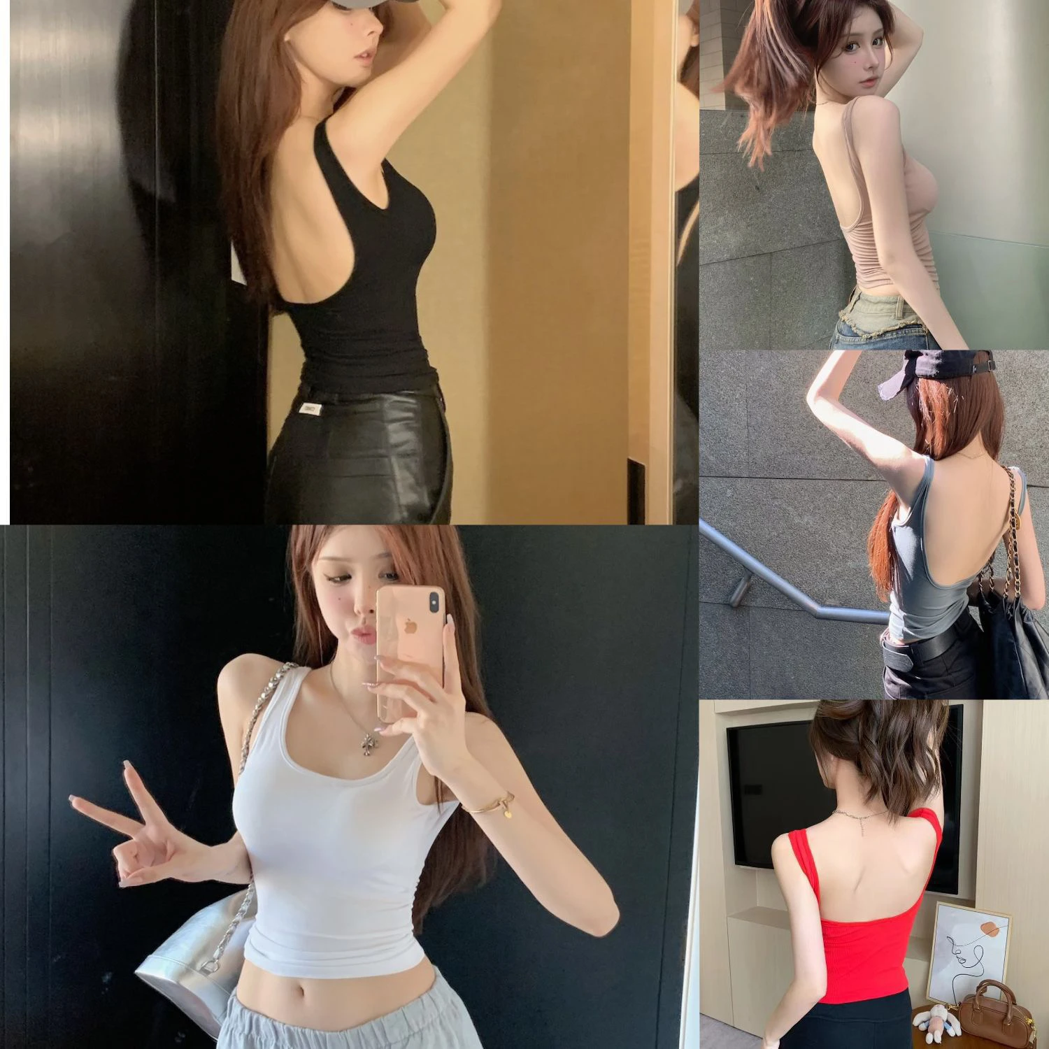 

Spicy Girl Inteated Bal Vest Women's Inner Wear Pad Fixed Cup Prevent Exposure One-Piece Outerwear Pure Desire Wrap Ch...