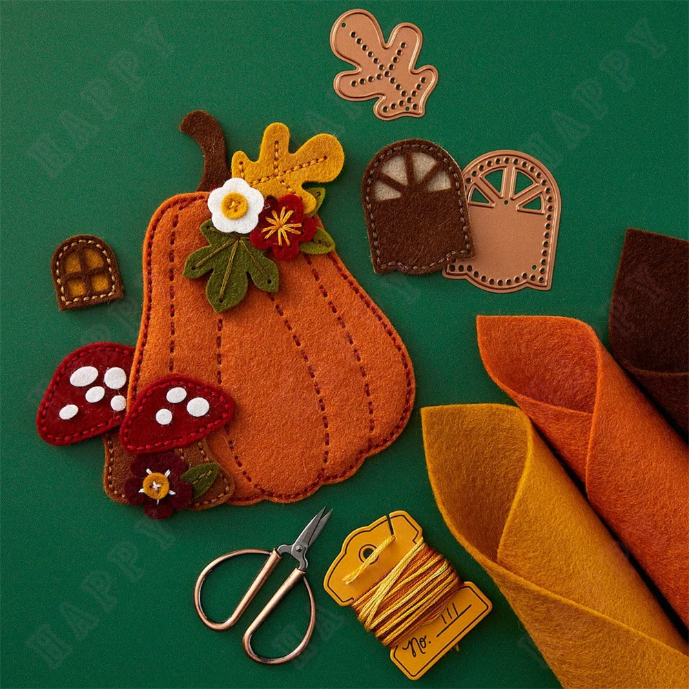 Feltro autunno ghianda House New Metal Cutting Dies Candy Cane Scrapbooking Make Card fai da te Craft Template Decoration 2024 Christmas