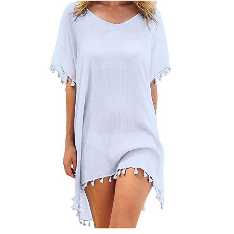 Vrouwen Chiffon Strand Bikini Cover Up Doorzichtige Badpak Strandjurk Vrouwen Zomer Cover-Ups Badpak Dames Strandkleding Tuniek