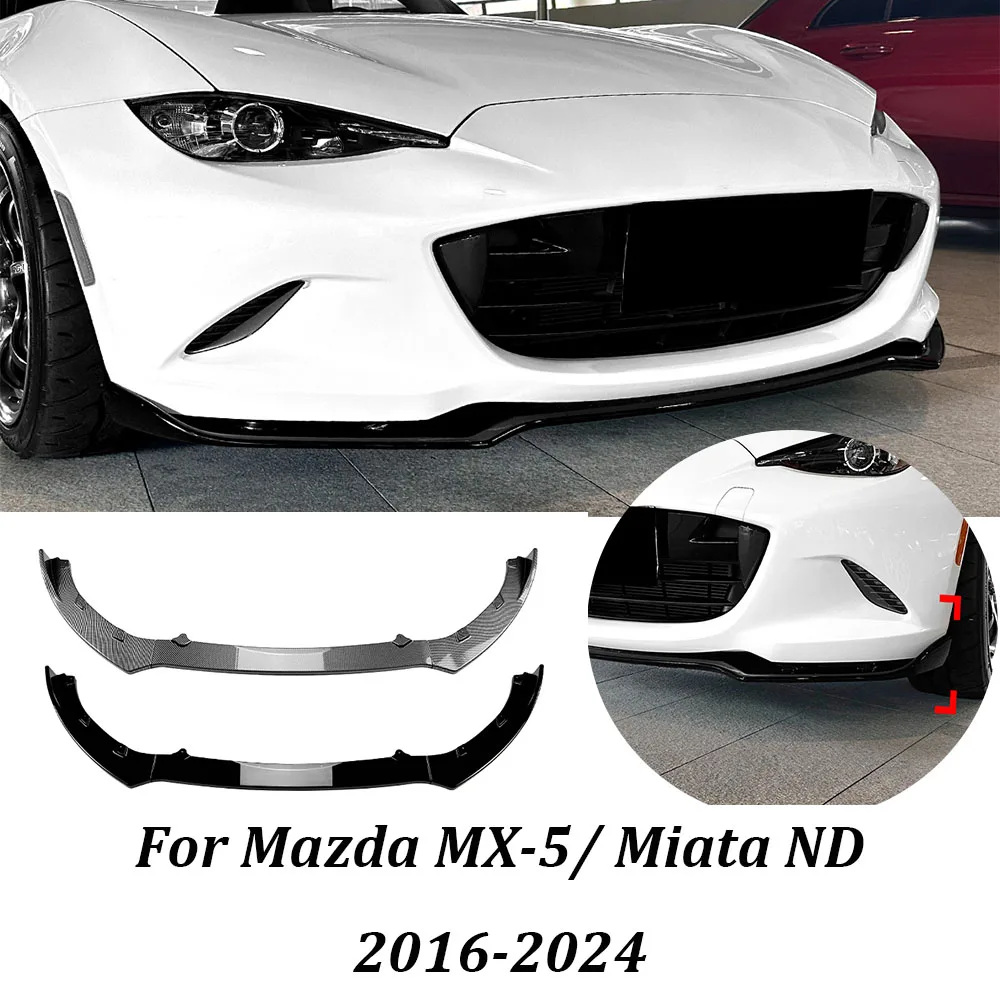 

Для Mazda MX-5/Miata ND 2016-2024 автомобильный передний бампер, разделитель губ, диффузор, комплект кузова из АБС-пластика, детали для внешней модификации автомобиля