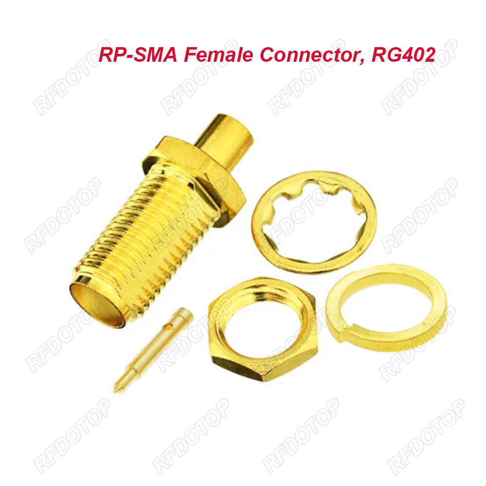 100pcs/lot SMA Or RP-SMA Male/Female Straight or Right Angle Crimp RG402 RG141 Cable RF Connector Gold Plated 50 Ohm