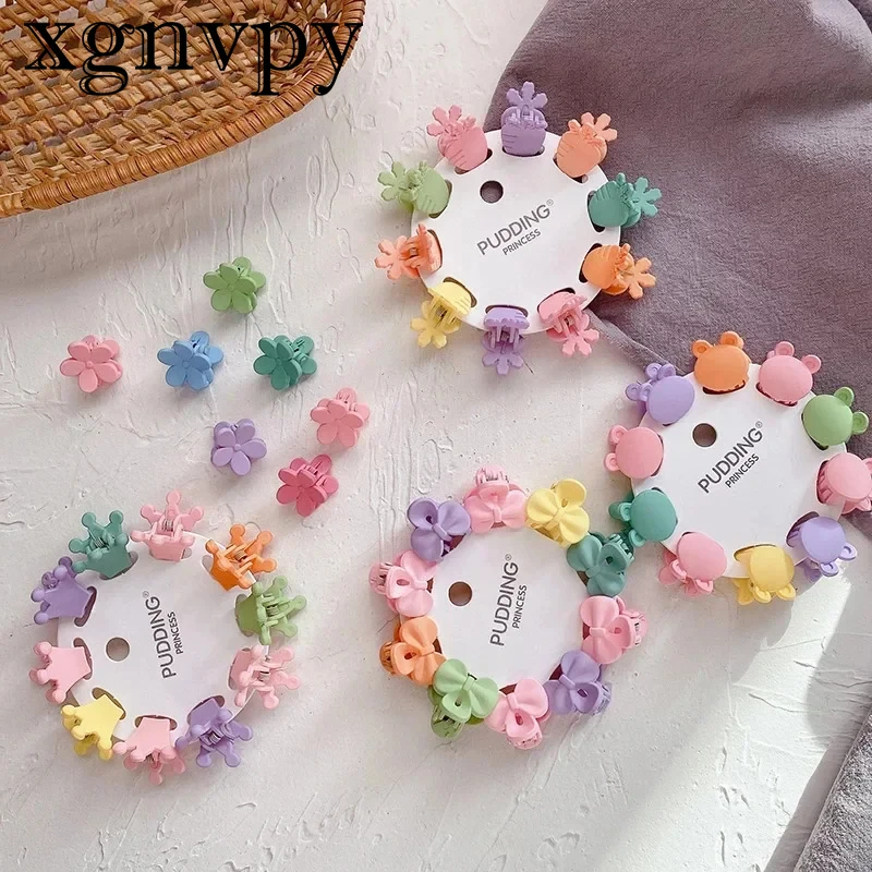 Xgnvpy-Pince à cheveux coréenne mignonne pour enfants, pince à griffes pour bébé fille, pince à cheveux cassée douce, document solide, accessoires pour cheveux, 10 pièces