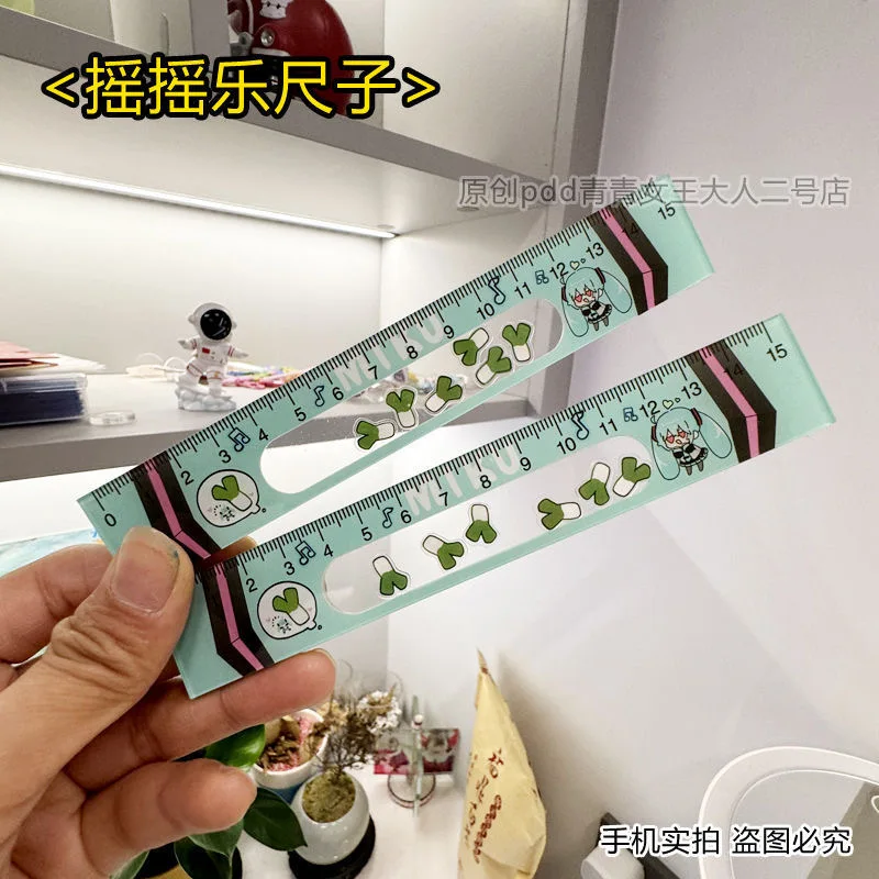 Nowe anime Hatsune Miku Scallion rysunek Kawaii Q wersja shake shake rysunek linijka Model zabawki rekwizyty do Cosplay prezenty