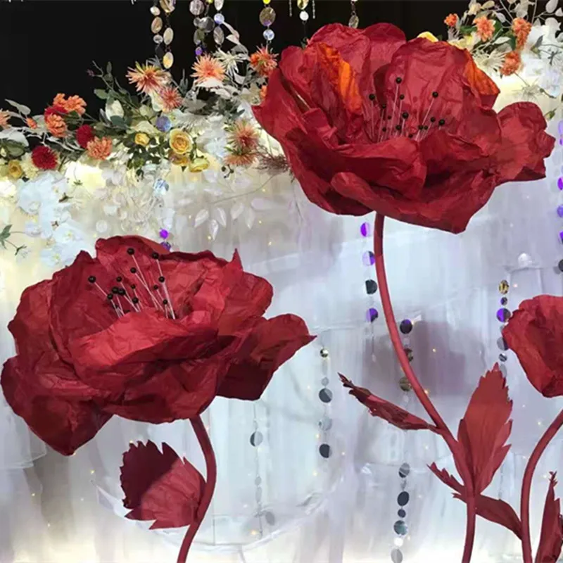 New wedding props wrinkled paper flower simulation flower road leading wedding runway decoration road