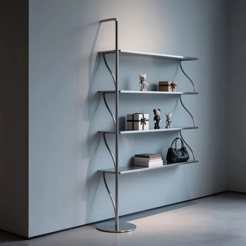 

Wrought iron shelf display rack Floor-to-ceiling multi-layer shelf Commodity display rack Design sense Product display shelf