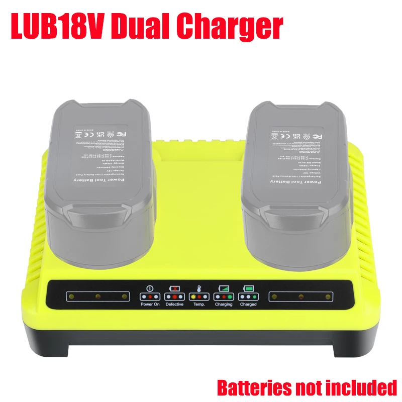 Portable Power Station Compatible with For RYOBI 18V ONE+ Batteries P190 P102 P107 P108 P177 Dual-Port 18V Battery Rapid Charger
