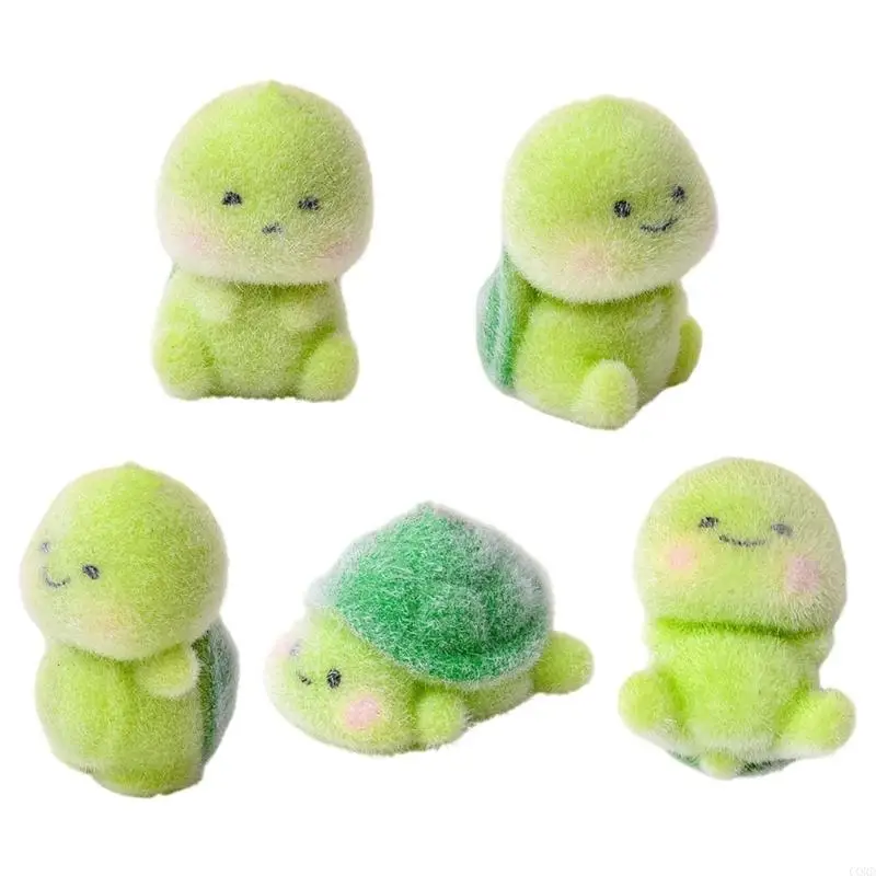 CORD Practical Small Turtles Ornament Resin Texture with Flocking Surfaces for Daily