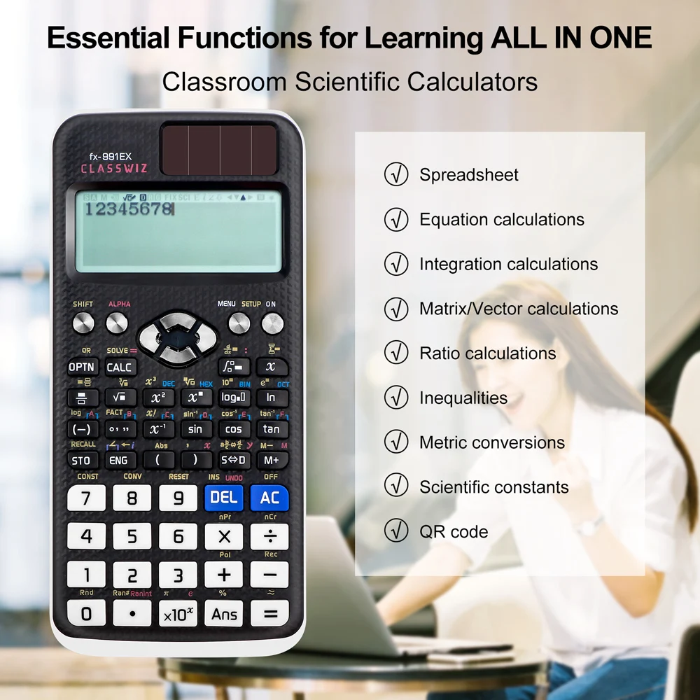 Standard Scientific Calculators with Writing Tablet Calculators Notepad Memo Office Electronics School Supplies 991ex