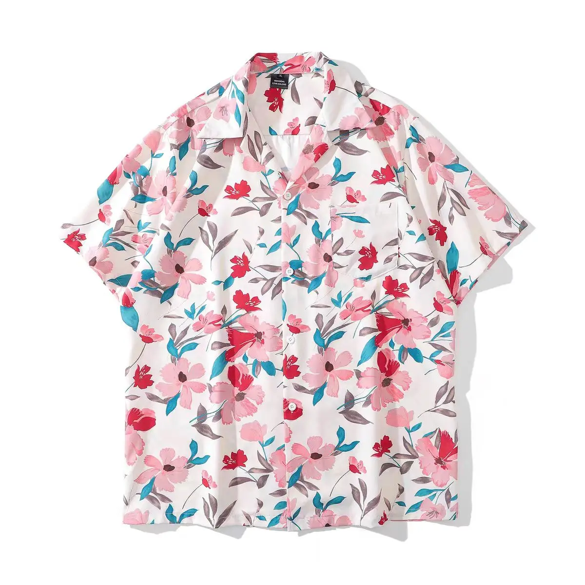 

Summer Hawaiian Cuban Shirts Men Women Loose Y2k Short Sleeve Blouse Boho Aesthetic Vacation Tops Oversized Couple Streetwear