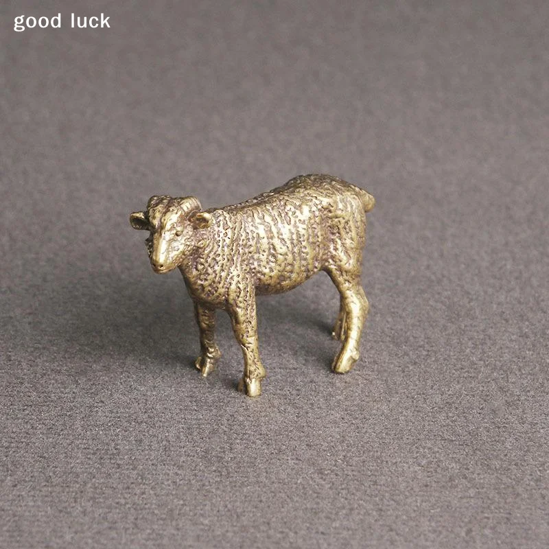 Copper Sheep Desktop Ornament Twelve Zodiac Zodiac Sheep Blessing Cultural Play Tea Pet Ornament Craft Old Bronze Ware New Deco