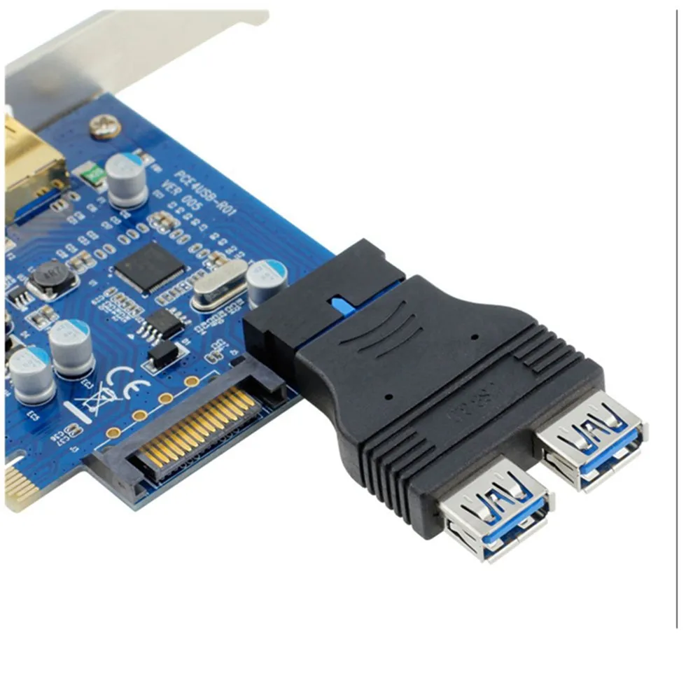 USB3.0-Adapter 20-polig auf 1/2 Buchse, 20P auf Dual-Buchse, Desktop-Motherboard-Erweiterung