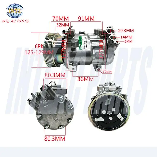 

Sanden 1177 1060 1027 Auto AC Compressor for RENALT LOGAN Estate/Dacia Duster/Logan 8200866451 8200802608 8200603434 926000097R