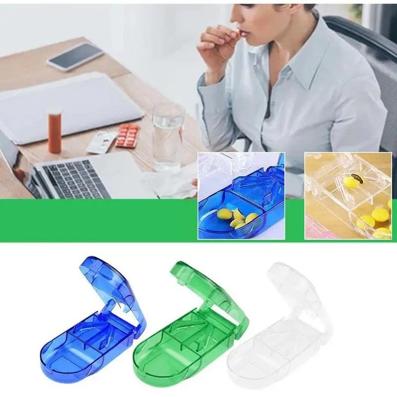 Pill Cutter With Storage Portable Travel Pill Splitter User-Friendly Pill Crusher Small Pill Cutter With Storage For Home Travel