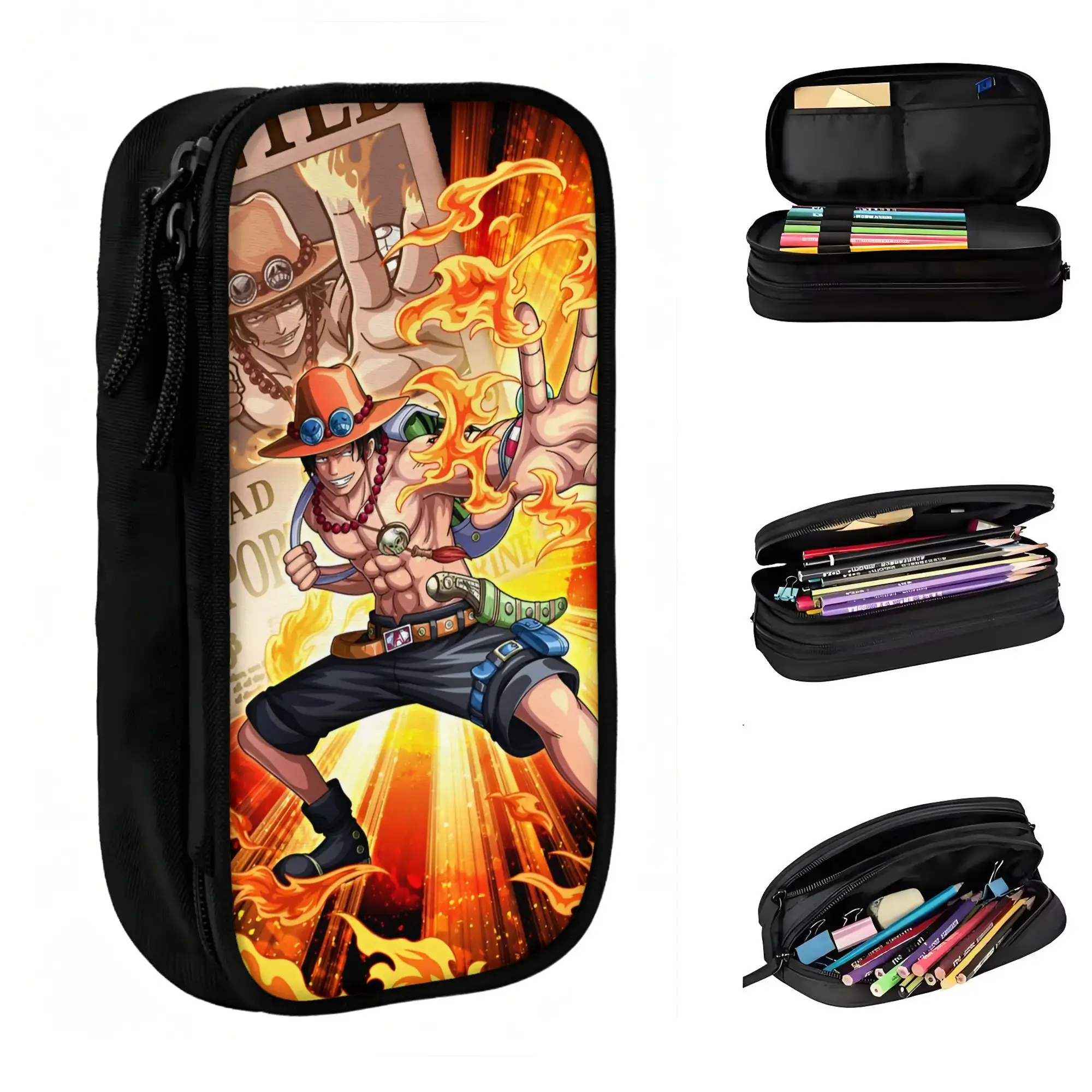 Custom Ace Cartoons Hot Pencil Case for Boys Girls Large Capacity  Pen Box Bag School Accessories