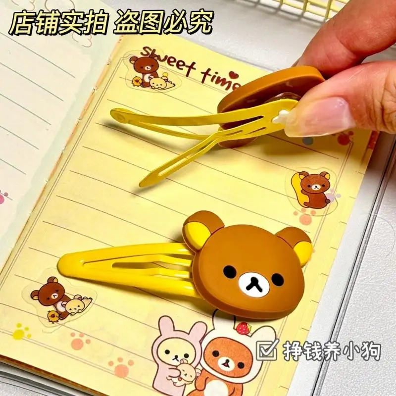 New Kawaii Rilakkuma Hairpin Cute Cartoon Japanese Anime Bb Clip Anime Peripheral Headwear Student Hair Decoration Girl Gifts