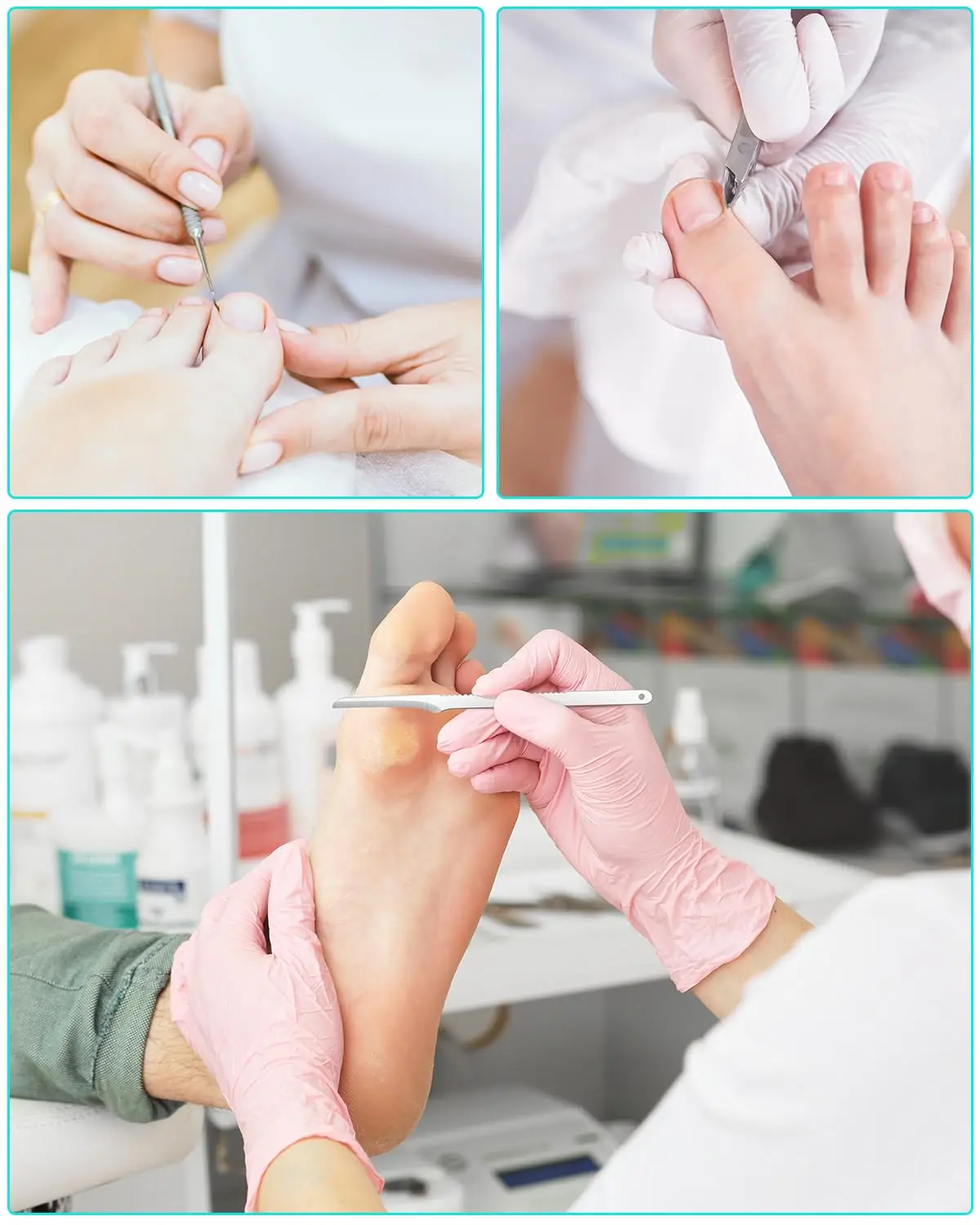 مجموعة أدوات باديكير لإزالة أظافر القدم الغارزة مكونة من 7 قطع، مقصات أظافر، مجموعة ملفات ورافعات، أداة أظافر القدم المقاومة للصدأ تحت تنظيف الأظافر